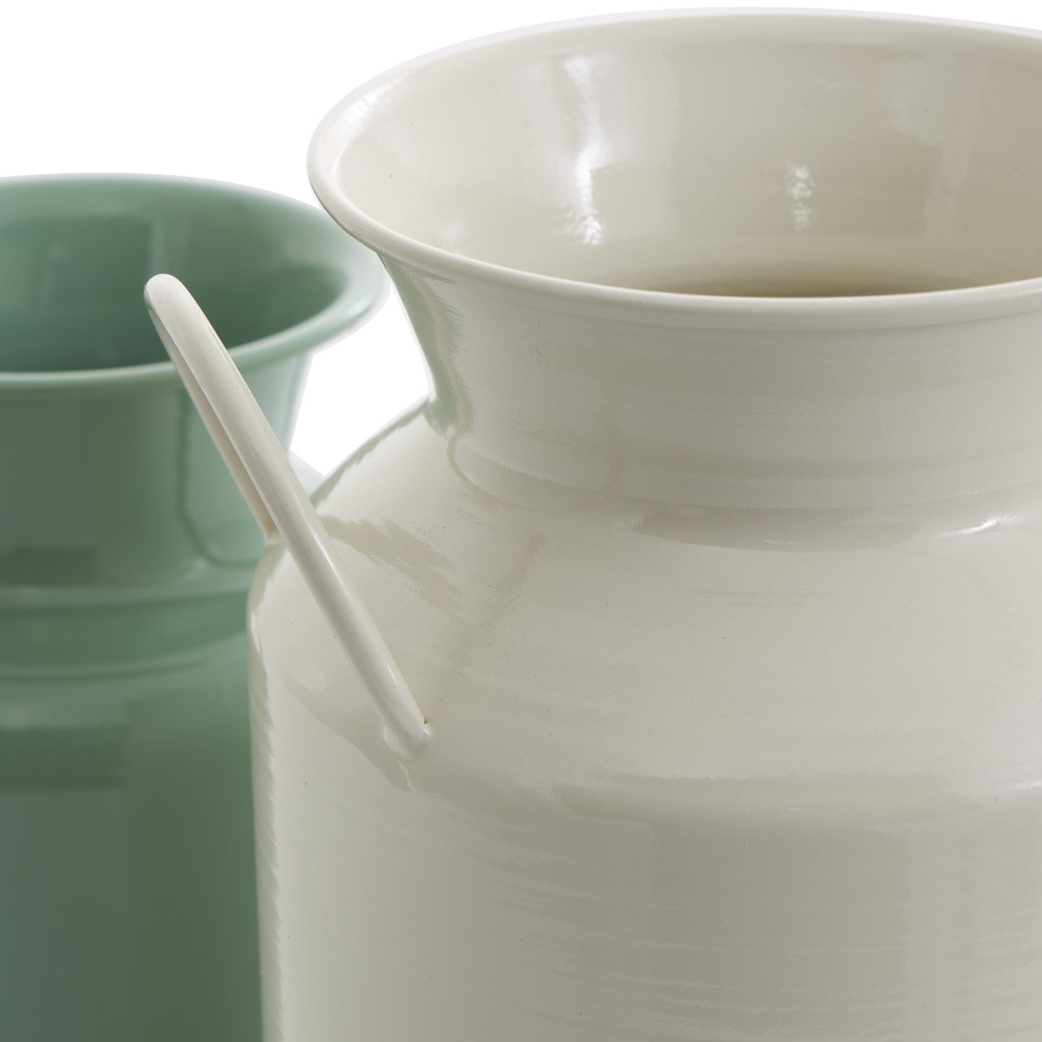 Hays Table Vase, Medium, Teal/White