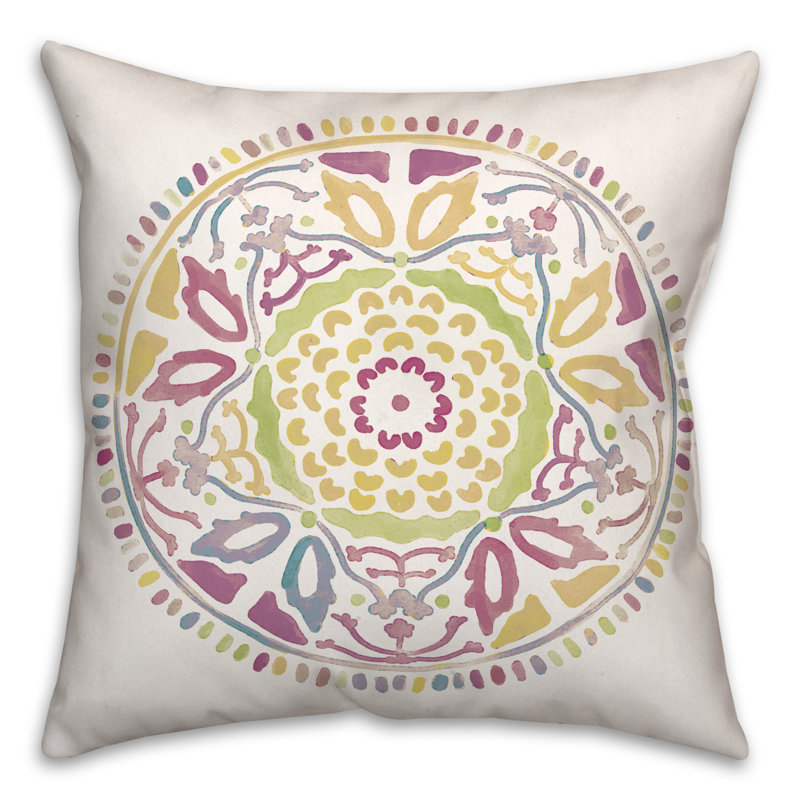 Housse et insert de coussin extérieur d'extérieur, Vert/mauve, Floral 3