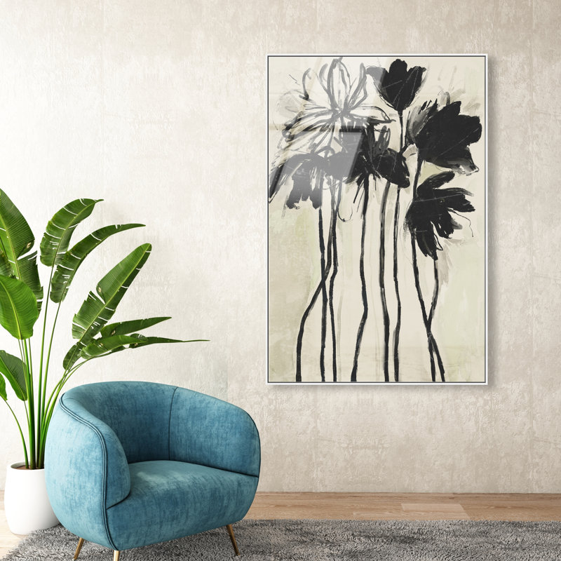 Flower Abstract Studio High-Gloss Frameless Acrylic Glass Wall Art Floral & Botanical Print by Oliver Gal, Ready to Hang, 10 x 15