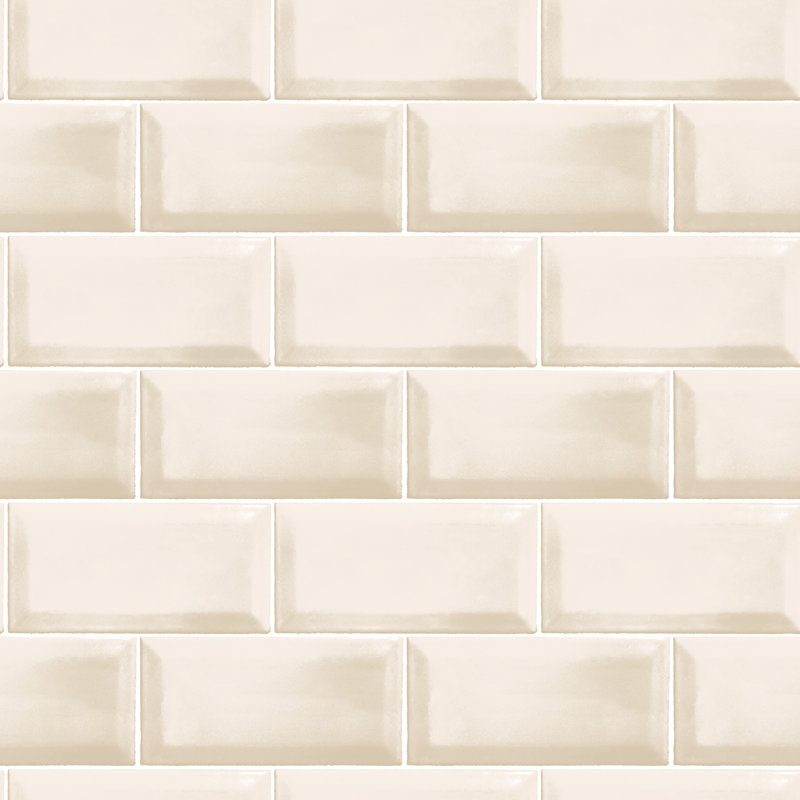 Labanna Metro Tile 10m X 53cm Wallpaper Roll, Beige