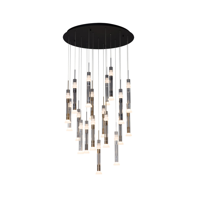 Lustre unique à plusieurs niveaux à DEL 19 lumières Pittard