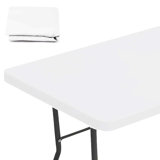 Rectangle Table Cloth Cover Waterproof Polyester Elastic Fitted Tablecloth for 6 Foot Tables