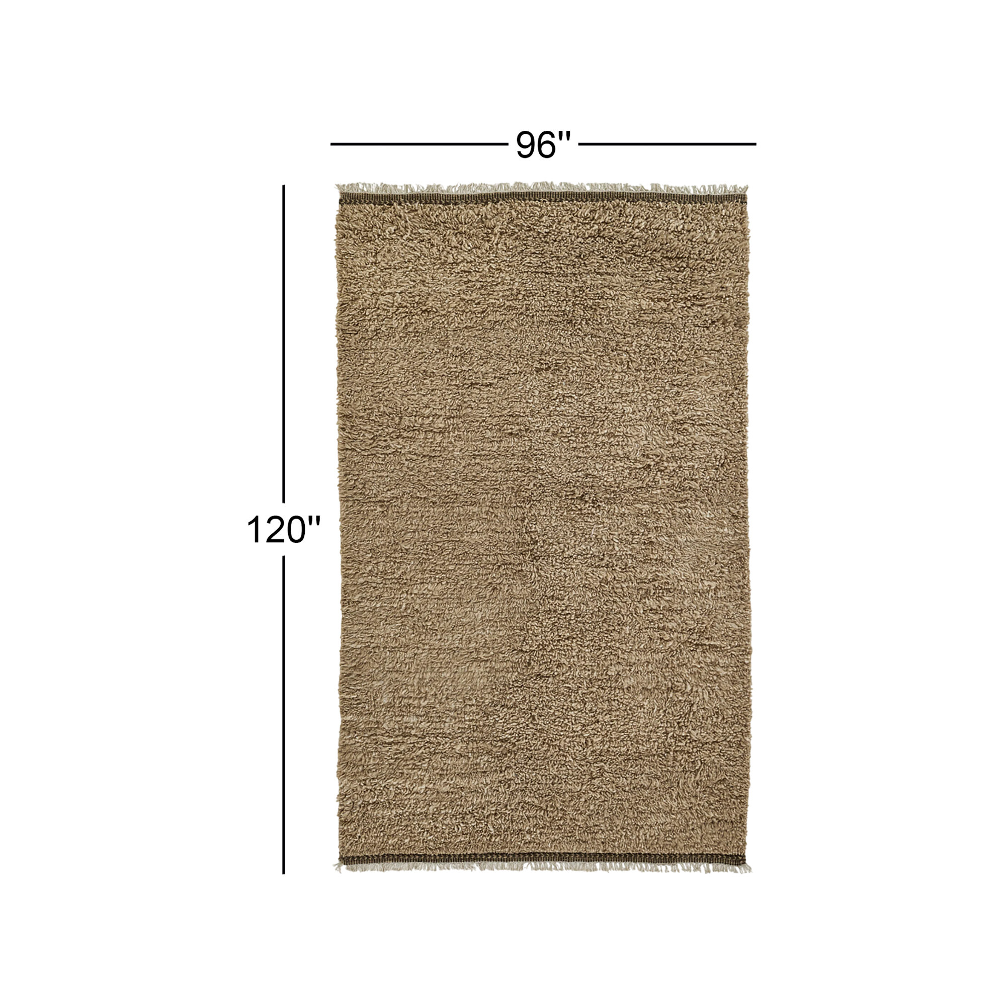 Auckland Handmade Wool Brown Rug, Rectangle 8' x 10'