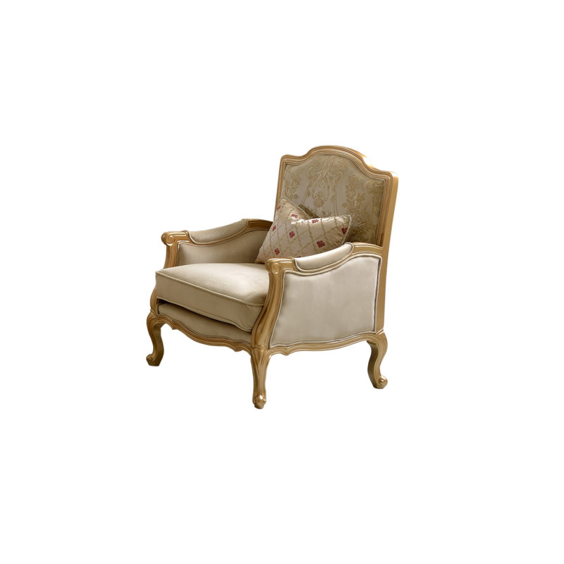 Fauteuil en velours l 30 pouces Zaylee, Velours beige