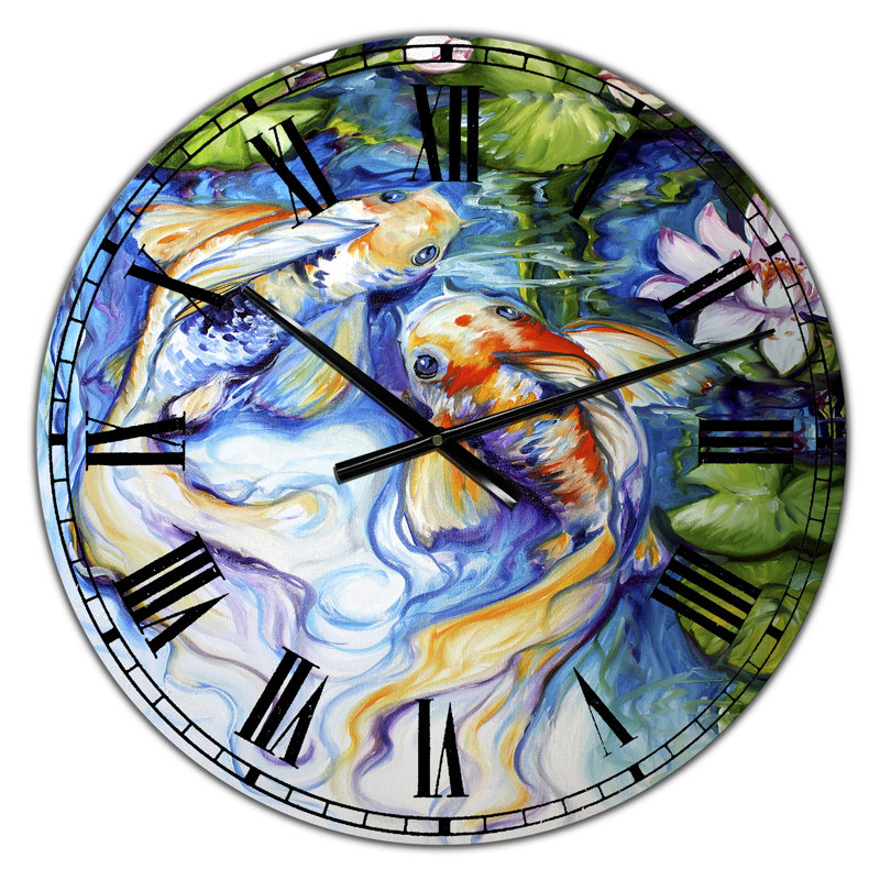 Koi Koi And Lily - Grande horloge murale nautique et côtière, Petit