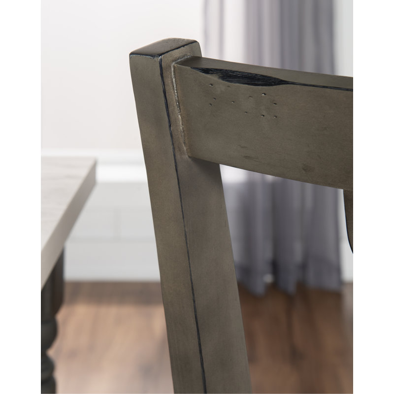Elegant Gray Upholstered Side Chair with Turned Legs