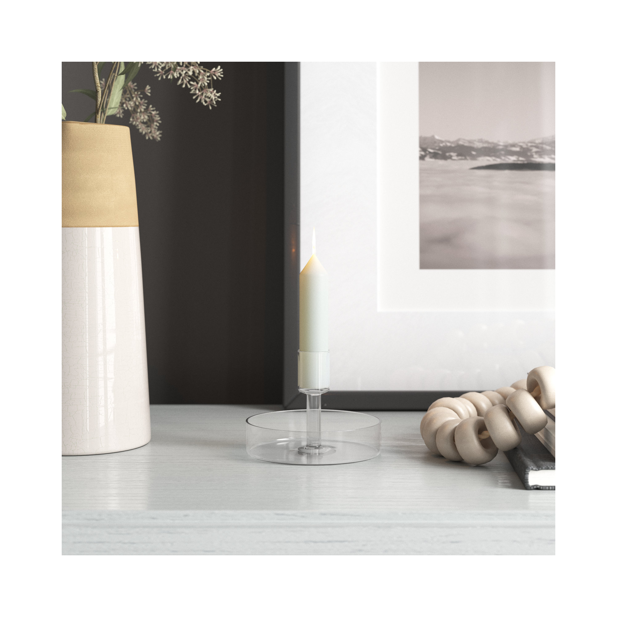 Ianthe Candleholder, 3.5" H x 4.25" W x 4.25" D