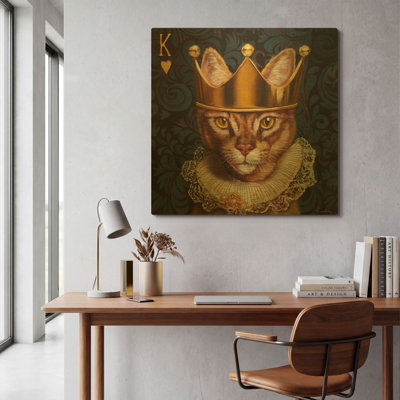 'King of Hearts' By Lucia Heffernan Gold Metal Wall Art, 36" x 36"