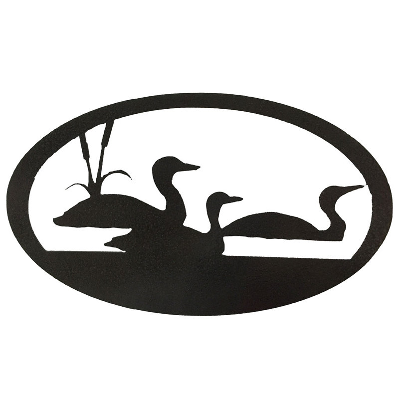 Art mural ovale Dugout Creek Designs, Noir martelé