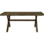 5 tables de salle à manger rustiques avec finition noisette noueuse et table à tréteaux pour l'intérieur avec accoudoirs rembourrés confortables