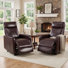 Ensemble de fauteuils inclinables muraux en cuir avec télécommande Wall Hugger (ensemble de 2)