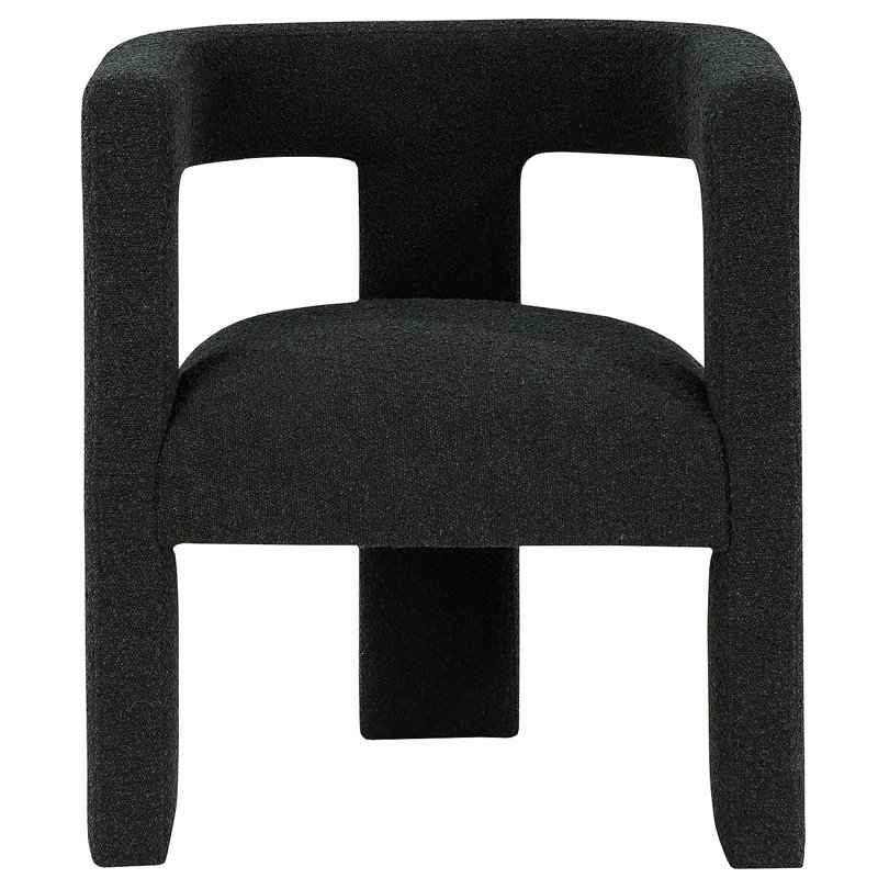 Chaise d'appoint rembourrée Slater Boucle, Noir