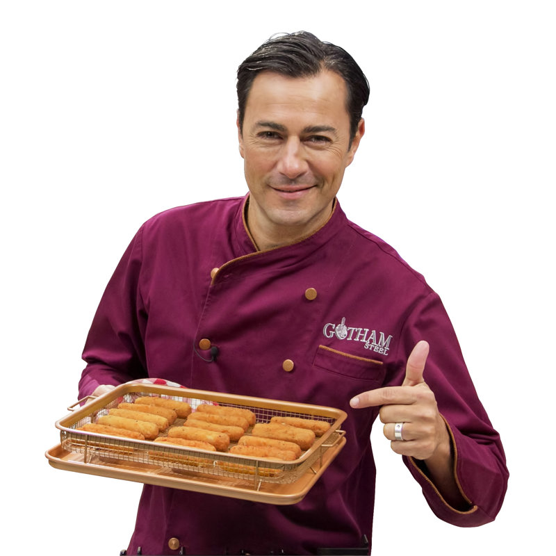 XXL Copper Nonstick Air Fryer Basket and Crisper Tray Set