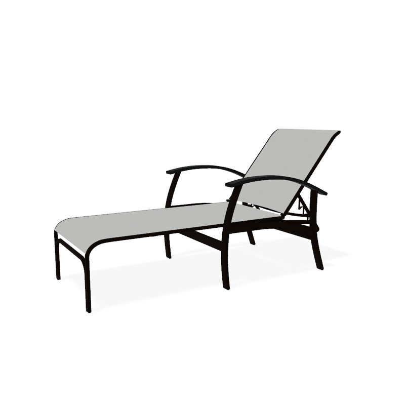 Chaise longue inclinable Askar, Blanc 6D Sunbrella®, Graphite classique P30, Kona texturé
