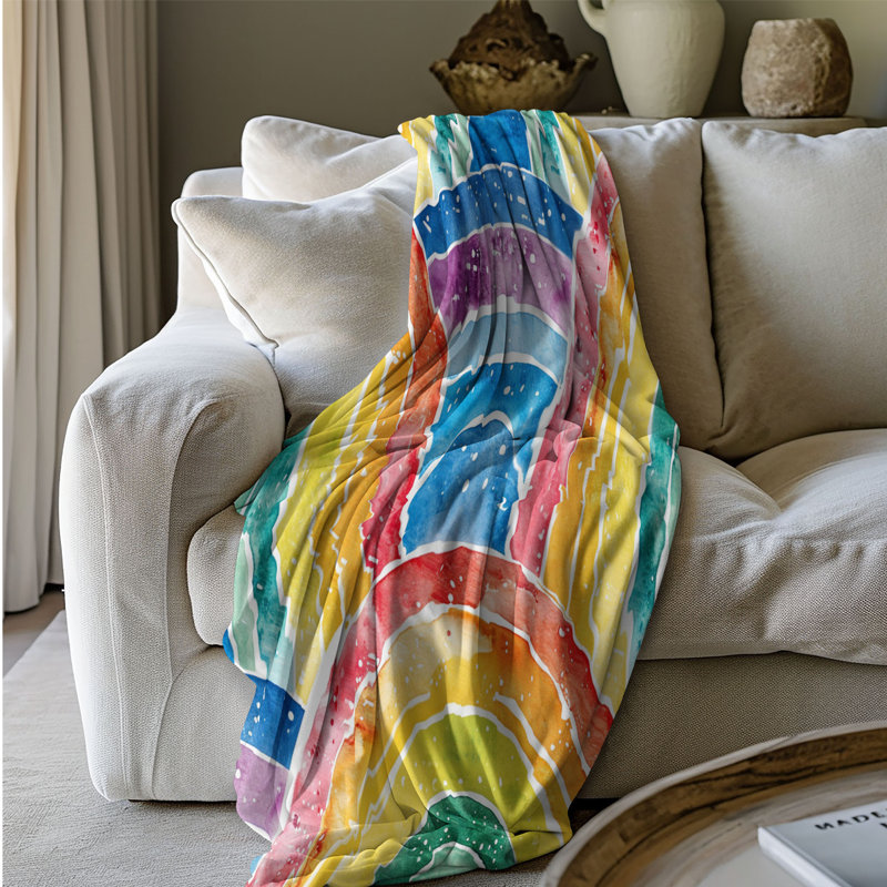 Colorful Colorful Rainbow Fantasia - 1 pièce Sherpa Premium, Grand lit