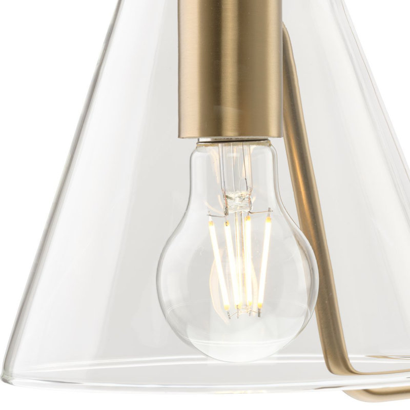 Avec luminaire suspendu linéaire contemporain en or brossé 2 lumières Avec 40 po, Deux lumières, Or brossé