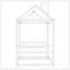 Lit plateforme House avec toit et cheminée-115693358