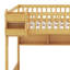 Grand lit mezzanine en bois avec escalier et garde-robe, lit superposé multifonctionnel avec tablettes de rangement et espace sous le lit-1664783983