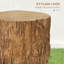 Tabouret de souche d'arbre HOMcom, table d'appoint décorative avec plateau de table rond, table de bout en béton avec finition grain de bois