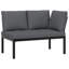  Ensemble de canapé de jardin modulaire moyen en aluminium thermolaqué noir