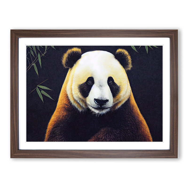 Captivating Panda - Framed Print, Walnut, 25cm H x 34cm W x 2cm D