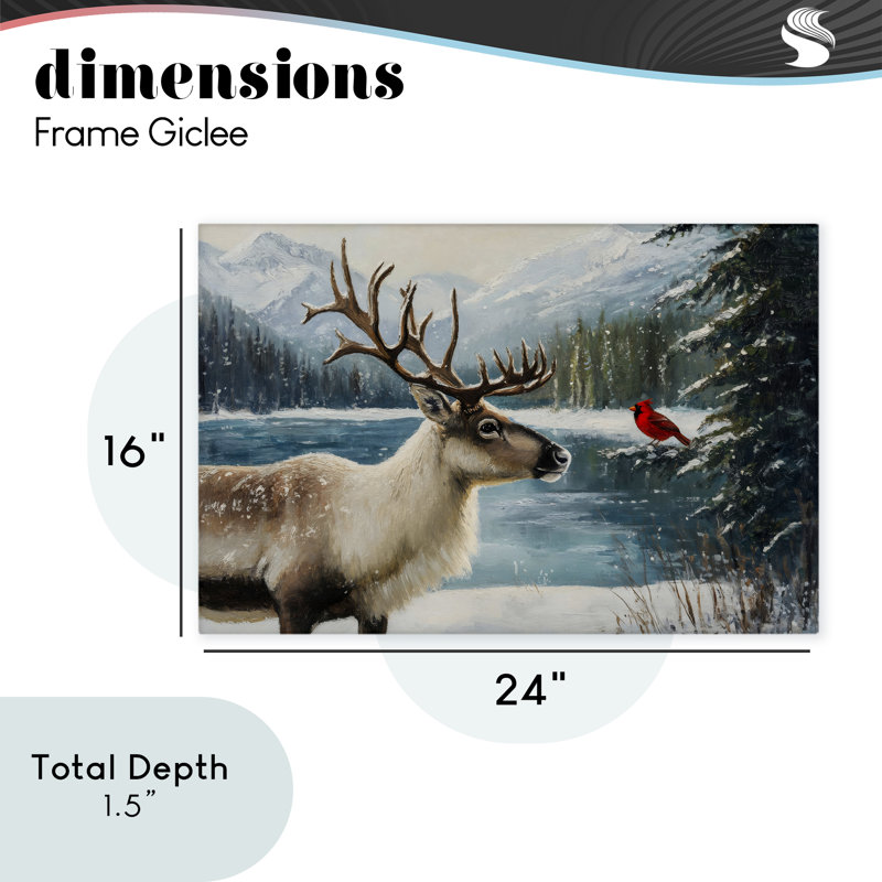 Conversation de Noël sur toile sauvage, design par Petal Prints Design, H 16 po x l 24 po