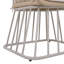 Chaise de salle à manger d'extérieur en teck avec structure et coussins en acier beige
