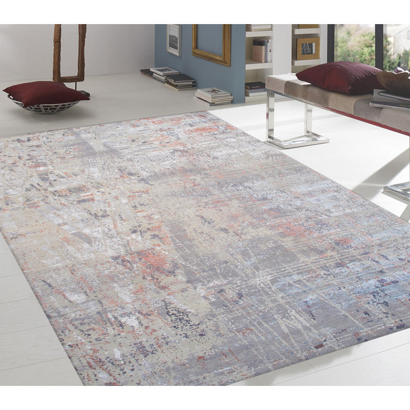 Tapis beige moderne noué à la main Modern