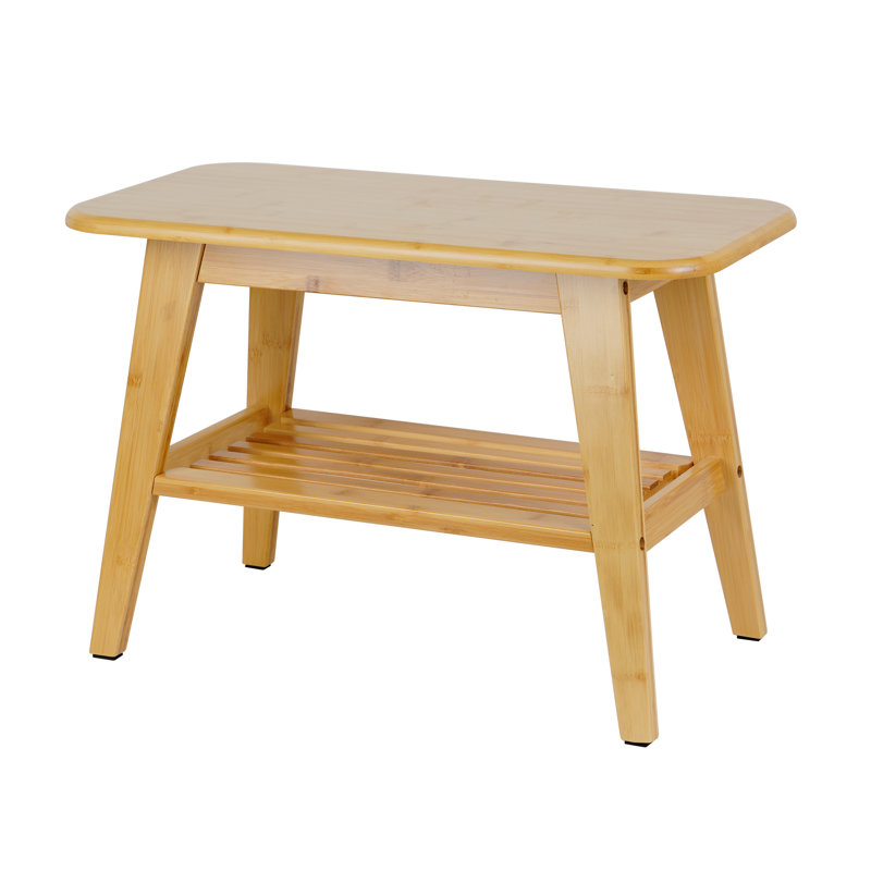 Solid Wood Entryway Shelf Storage Bench, Natural