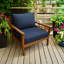 Coussin de chaise longue Eddie Bauer, Sunbrella résistant à la décoloration et à l'eau pour chaises longues d'extérieur et fauteuils inclinables, l 23 po x P 27 po, épaisseur 5 po; dossier l 24 po x H 20 po, épaisseur 5 po, toile réversible bleu marine-92686485-92686484