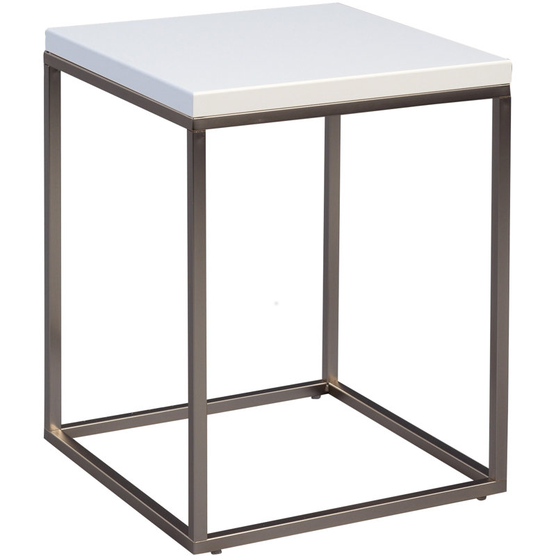 Devos Frame End Table, Grey, White