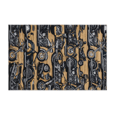 Tapis intérieur et extérieur noir Transport