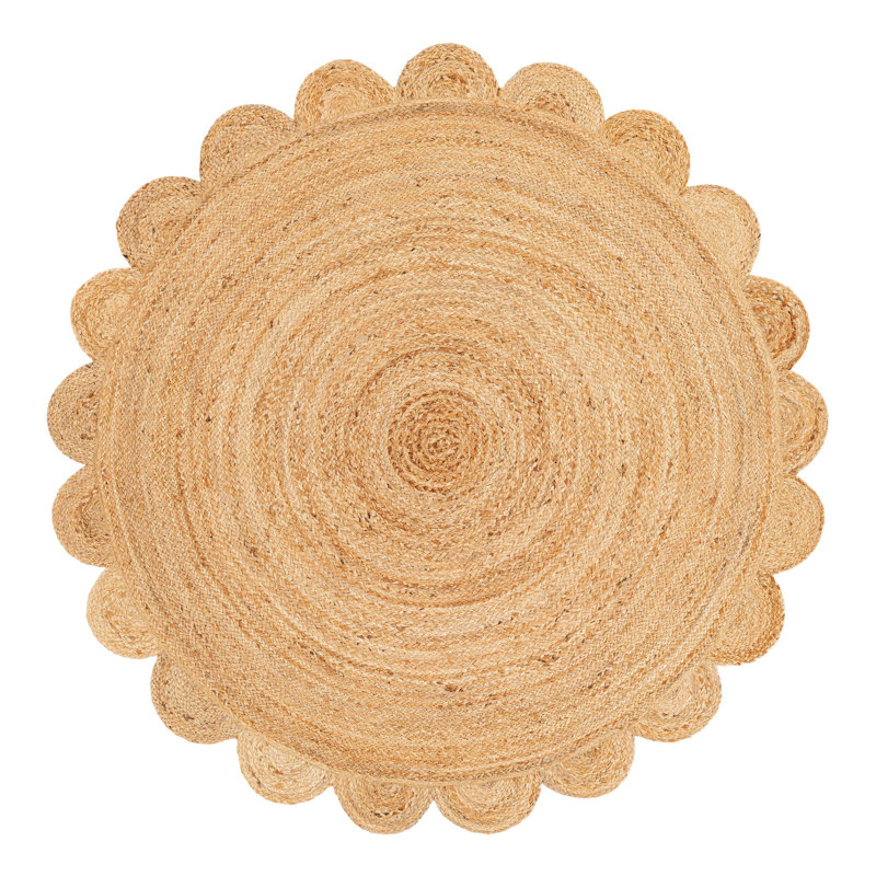Cosner Hand Braided Area Rug, Round 5'1"