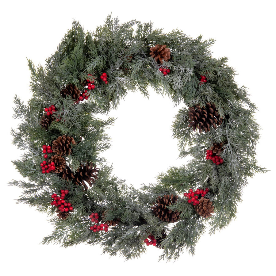 Cypress Cone Berry 25" PVC Wreath