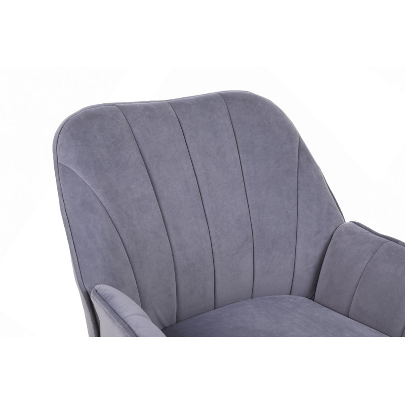 Fauteuil en velours de sherpa pour salon, chambre, bureau, facile à assembler, Gris