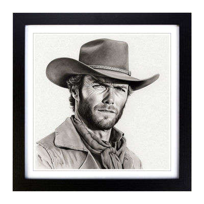 Clint Eastwood Drawing - Framed Print