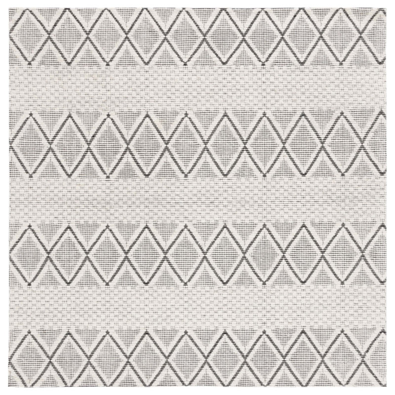 Marbella Hand Woven Wool And Cotton With Latex Geometric Rug, Square 6'