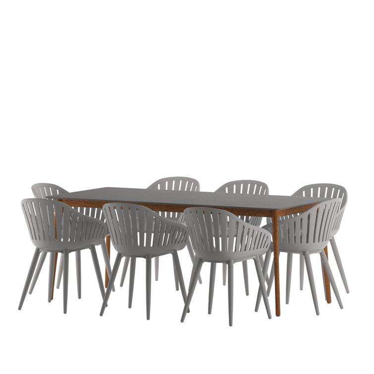 Alyisa 75'' Rectangular 8 - Person Outdoor Dining Set