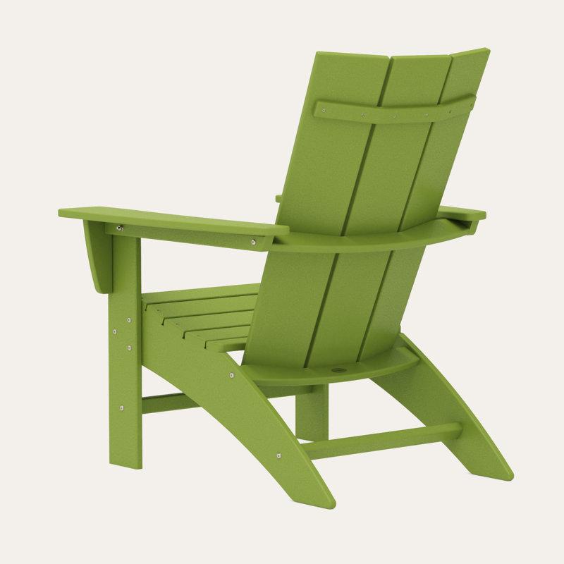 POLYWOOD Modern Curveback Adirondack Chair, Lime