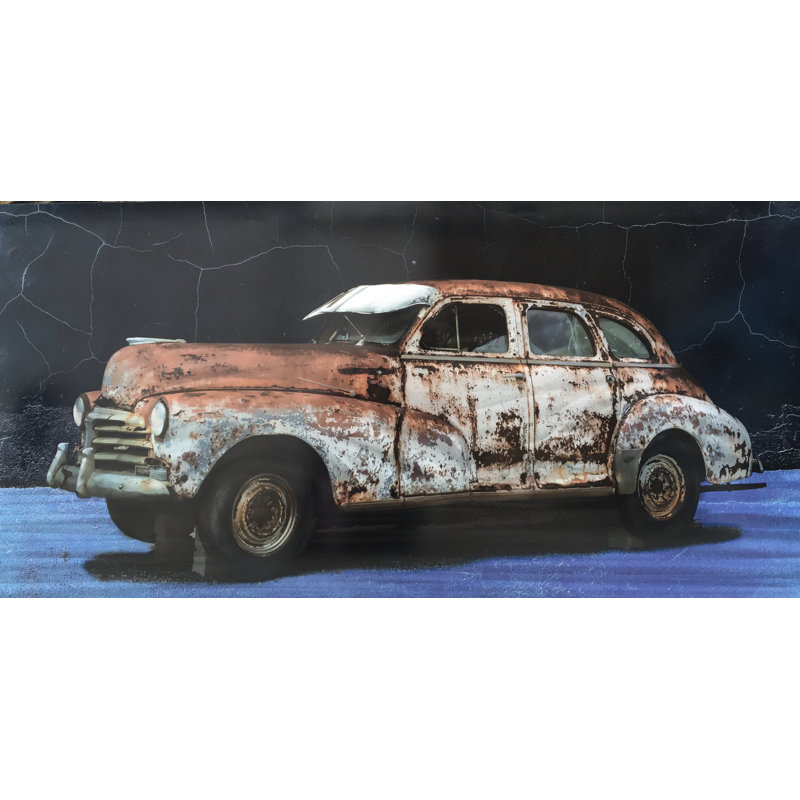 Peinture sur métal antique Truck