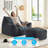 Comfy Large Bean Bag Sofa With Ottoman & Armrests For Adults-62601084