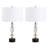 26.75" Marble Table Lamp With White Shade