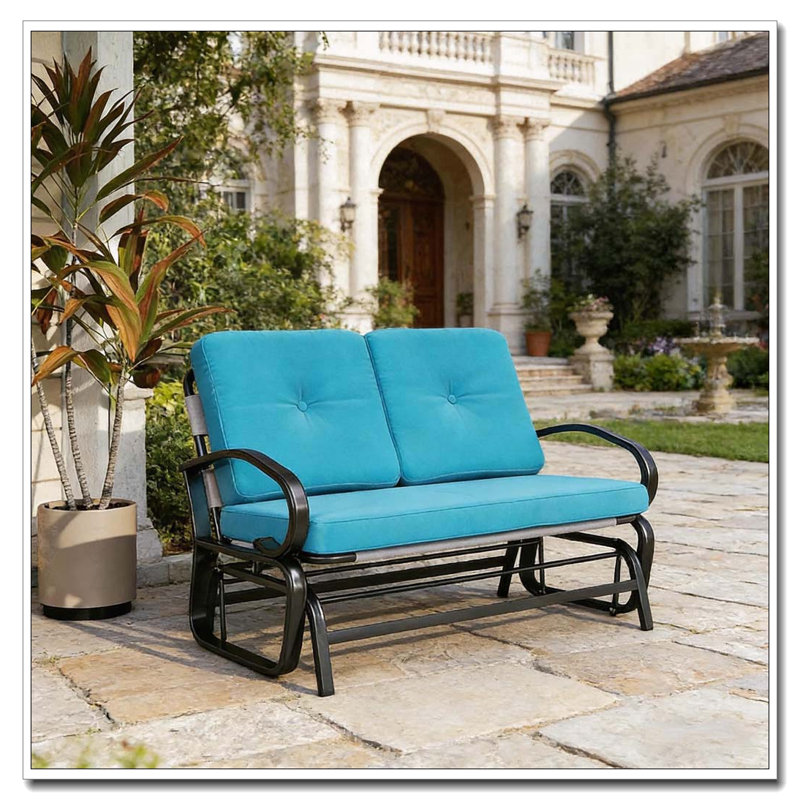 Banc d'extérieur pour 2 personnes avec filet respirant et coussins