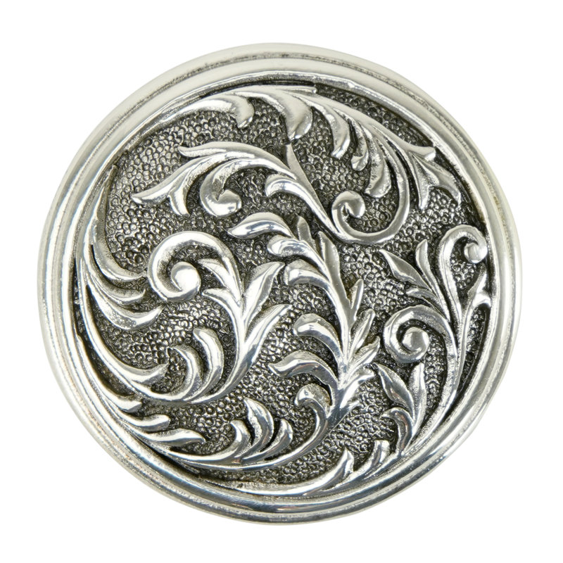 GLENDALE KNOB IN BURNISHED PLATE, Silver