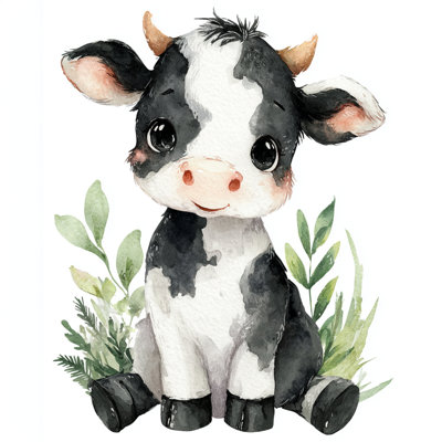 Gentle Meadow Calf Wrapped Canvas Wall Art