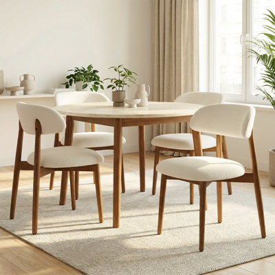 Upholstered Solid Wood Dining Chair Side Chair