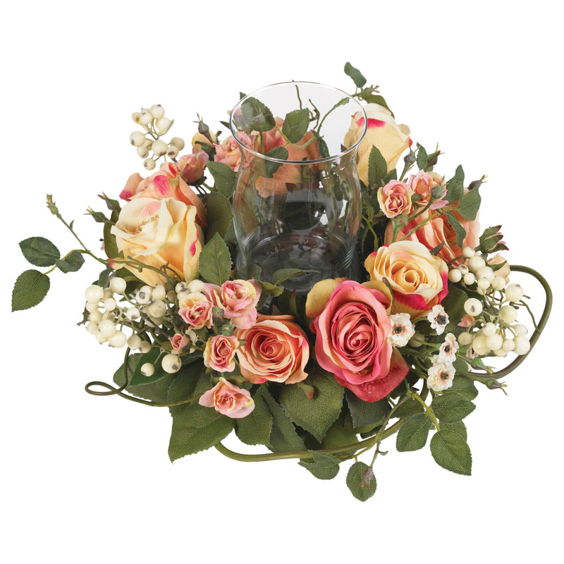  Rose Candelabrum Silk Flower Arrangement