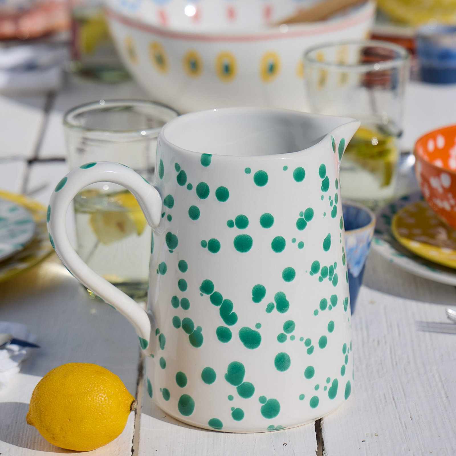 Rafaela 58.5oz. Stoneware Pitcher, Sage