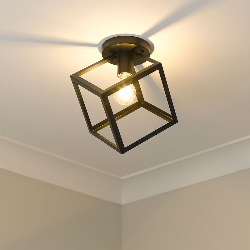 Calliope Steel Flush Mount, Matte Black