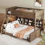 Lit simple superposé au-dessus de grand lit simple avec armoires de rangement et ports USB-1559598317